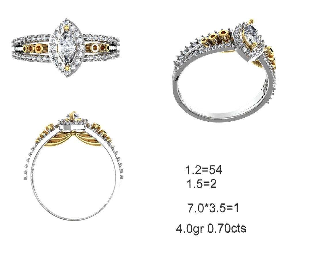 3D Jewelry Files Ring Model STL 12=calur ston rings=55