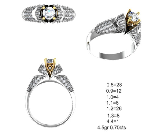 3D Jewelry Files Ring Model STL 12=calur ston rings=63