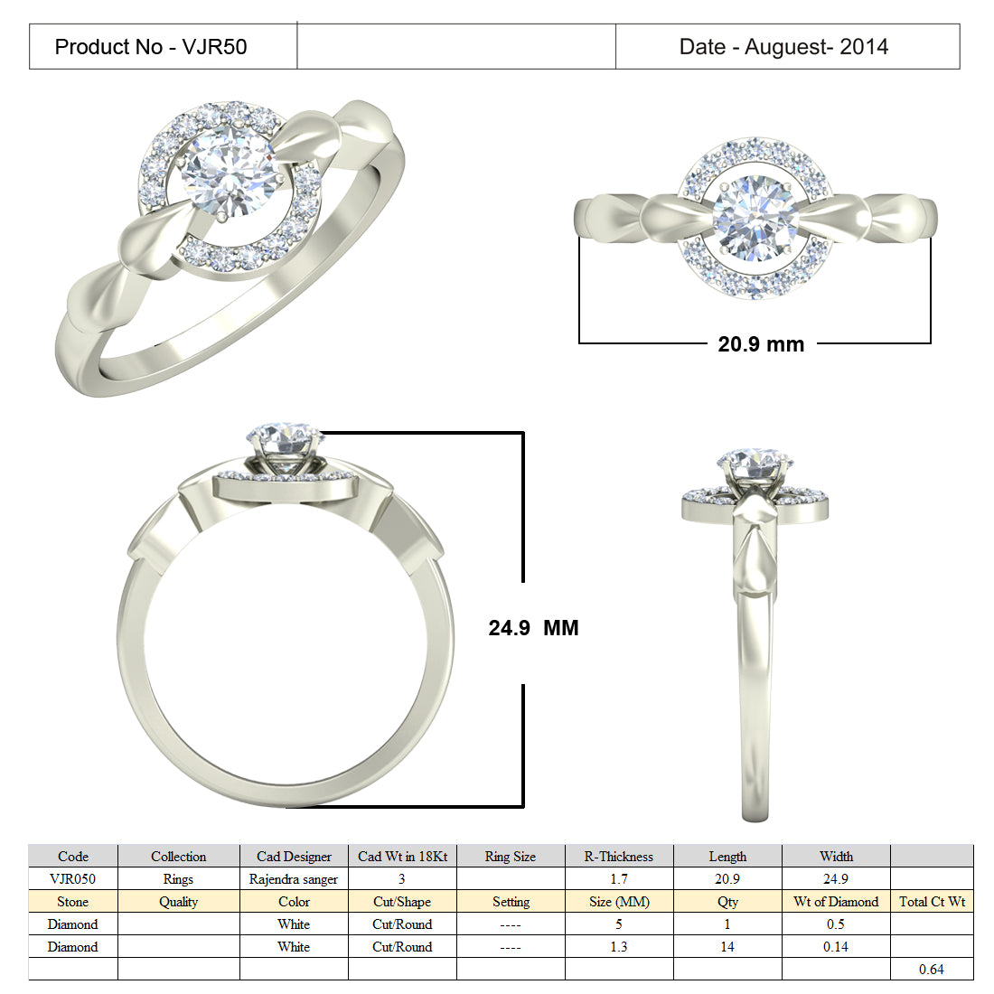 3D Jewelry Files Ring Model 3DM 15=calur ston rings=49