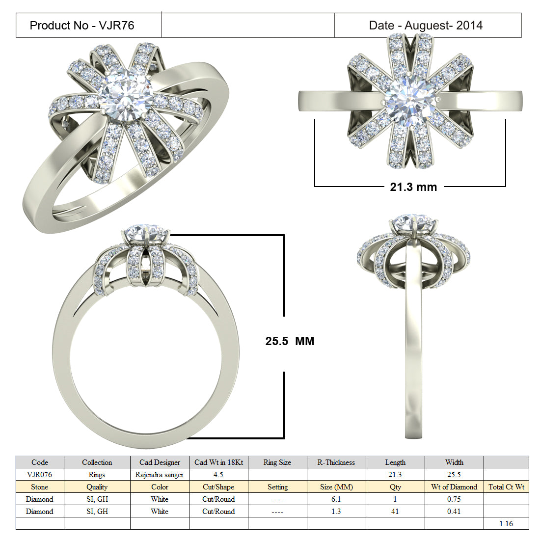 3D Jewelry Files Ring Model 3DM 15=calur ston rings=75