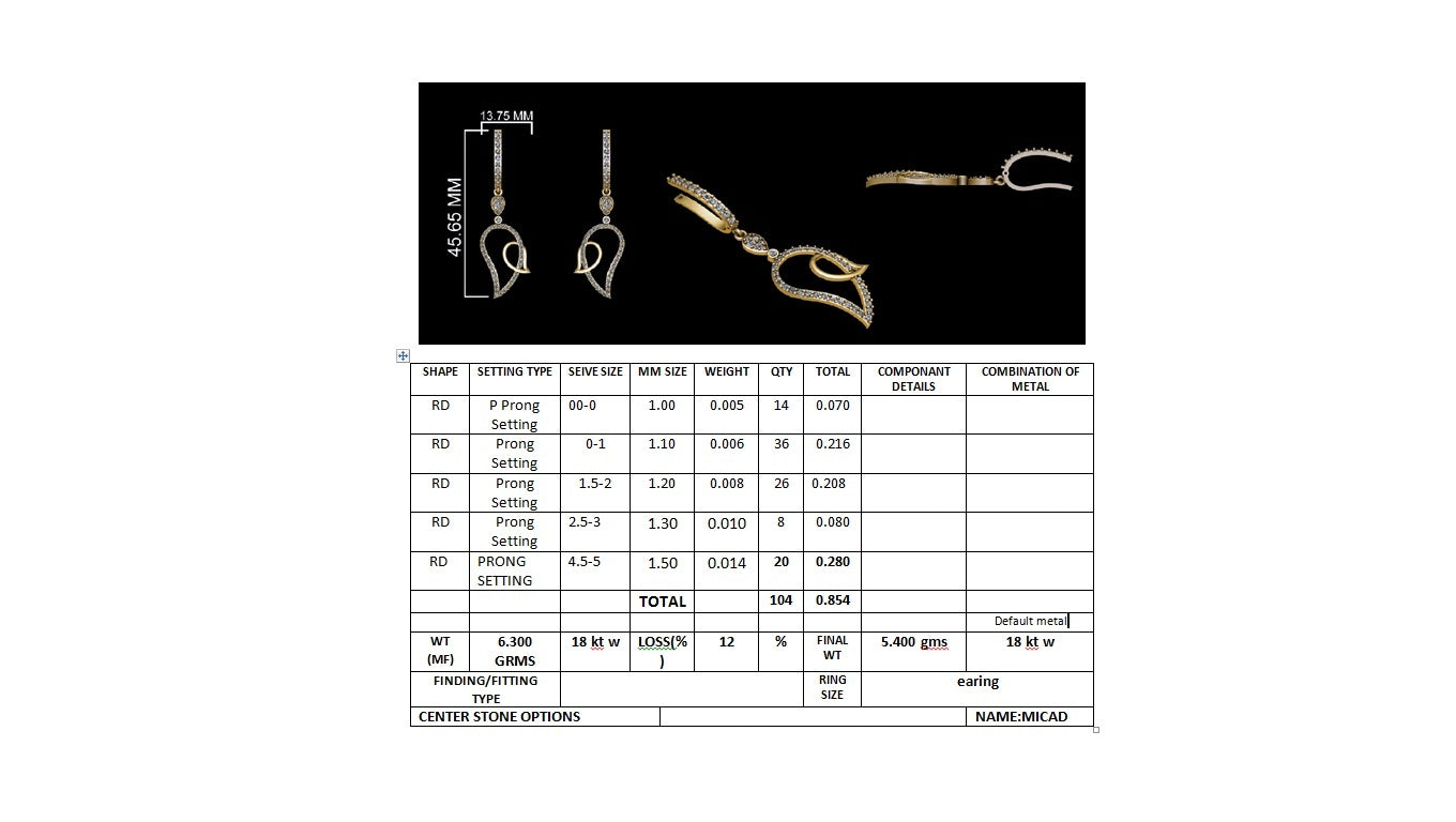 3D Jewelry Files Earring Model 3DM earr28