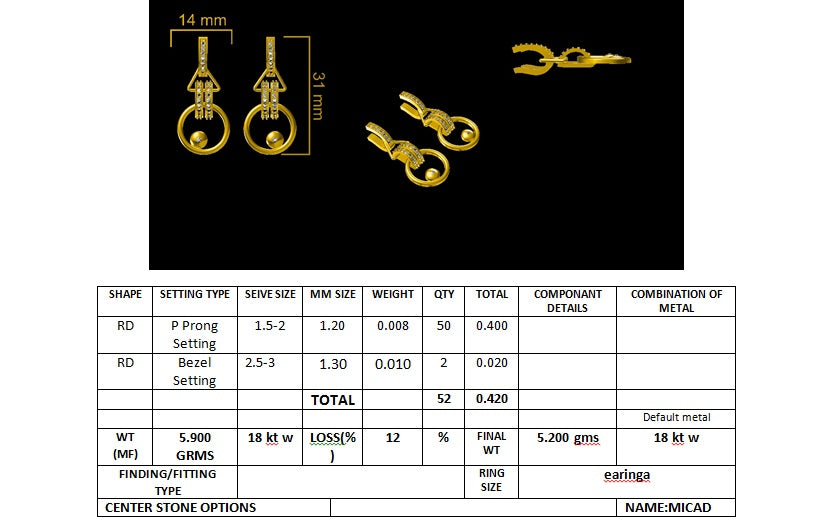 3D Jewelry Files Earring Model 3DM earr40