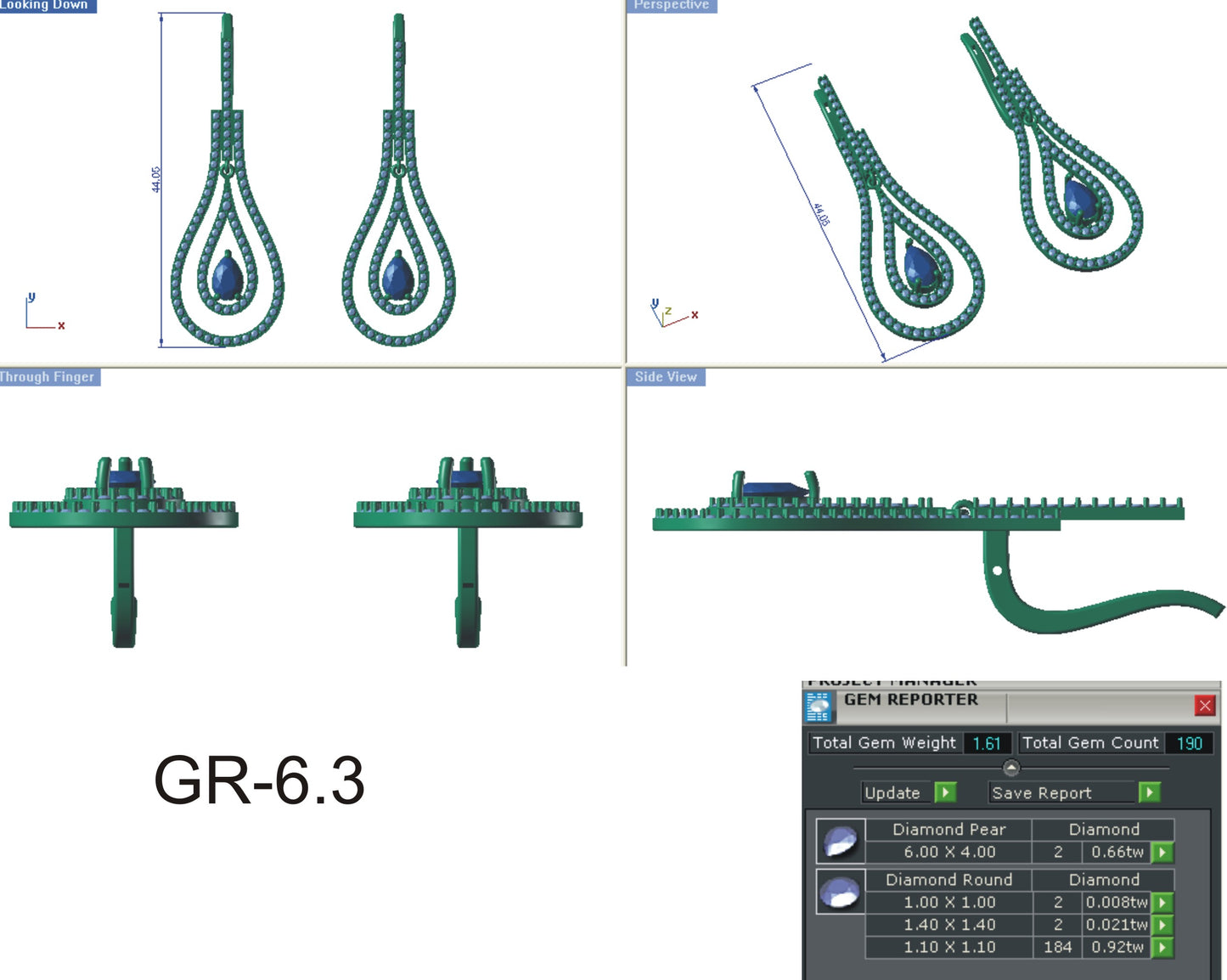 3D Jewelry Files Earring Model 3DM STL ER-2201