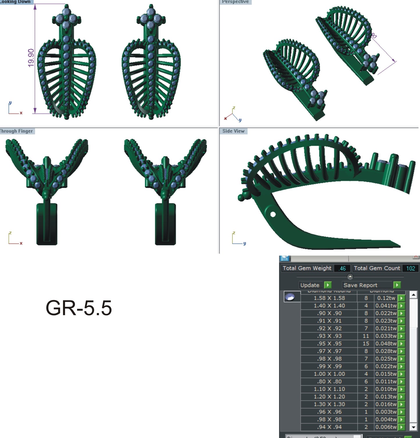 3D Jewelry Files Earring Model 3DM STL EZ BI-14