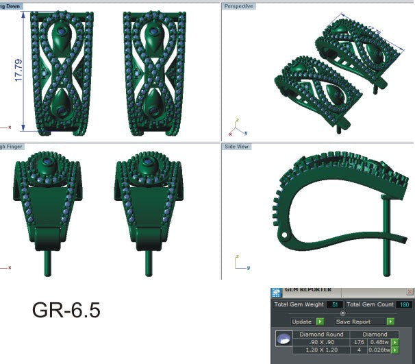 3D Jewelry Files Earring Model 3DM EZ BI-44