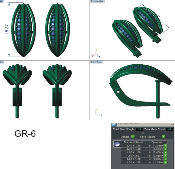 3D Jewelry Files Earring Model 3DM EZ BI-45