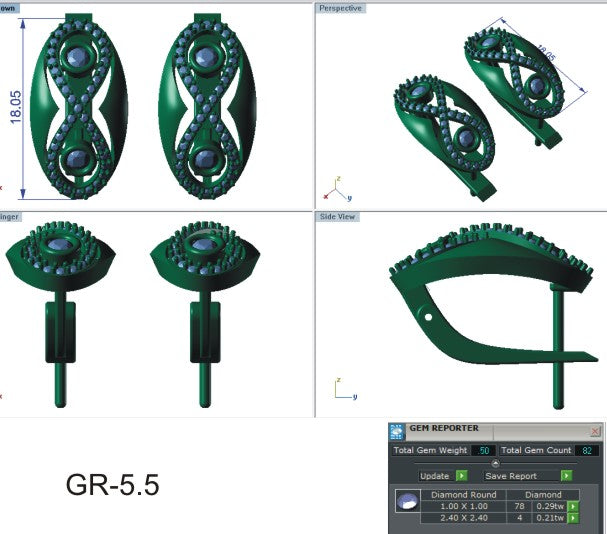 3D Jewelry Files Earring Model 3DM EZ BI-57