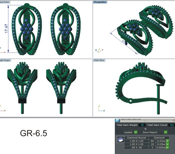 3D Jewelry Files Earring Model 3DM EZ BI-58