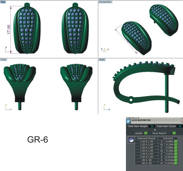 3D Jewelry Files Earring Model 3DM EZ BI-64