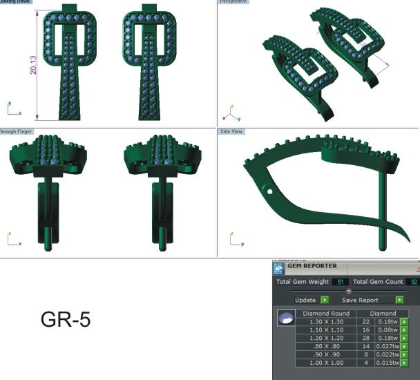 3D Jewelry Files Earring Model 3DM EZ BI-68