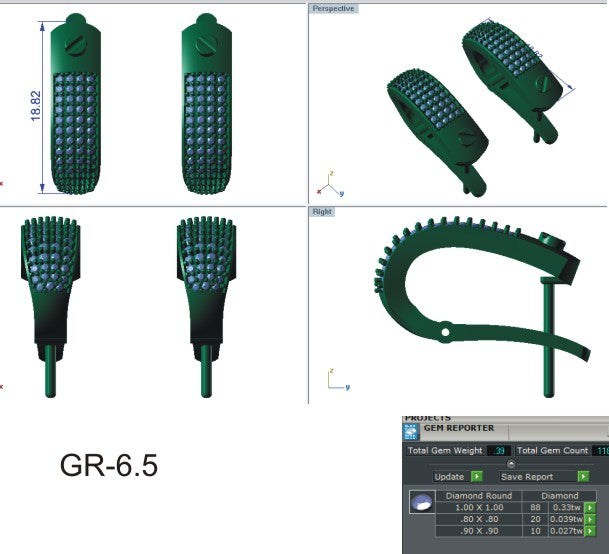 3D Jewelry Files Earring Model 3DM EZ BI-69