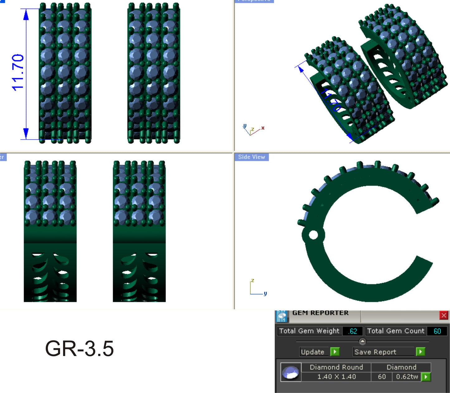3D Jewelry Files Earring Model 3DM STL EZ BI-7