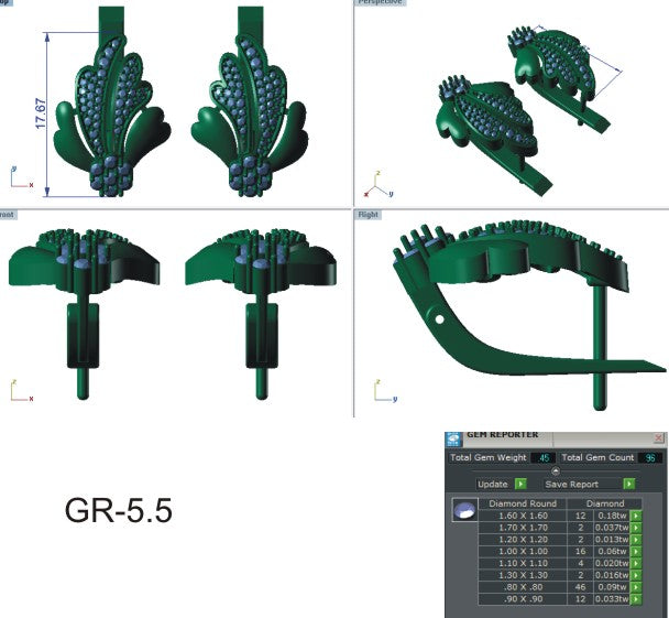 3D Jewelry Files Earring Model 3DM EZ BI-72