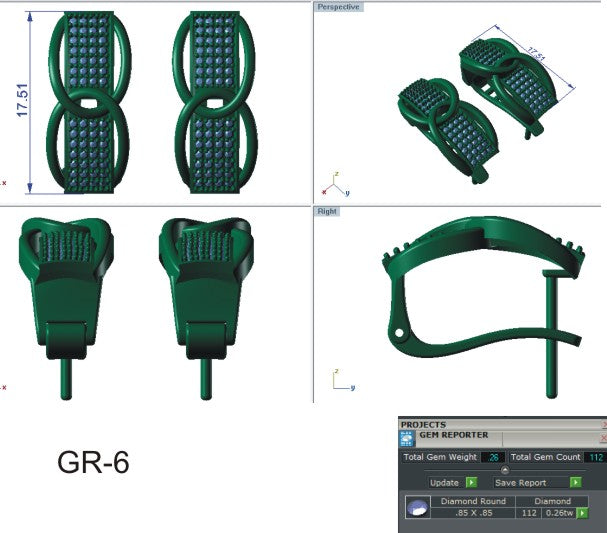 3D Jewelry Files Earring Model 3DM EZ BI-73