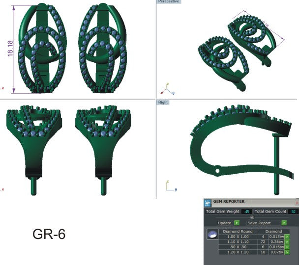 3D Jewelry Files Earring Model 3DM EZ BI-80