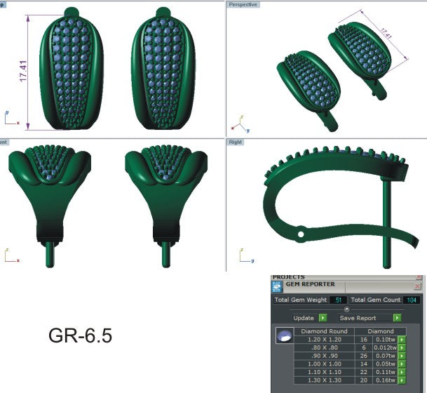 3D Jewelry Files Earring Model 3DM EZ BI-81