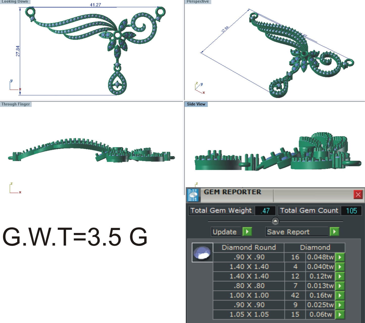 3D Jewelry Files Necklace Model 3DM EZ T-32