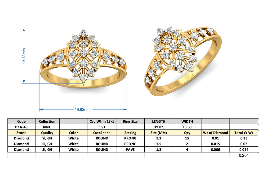 3D Jewelry Files Ring Model 3DM P2 R-49