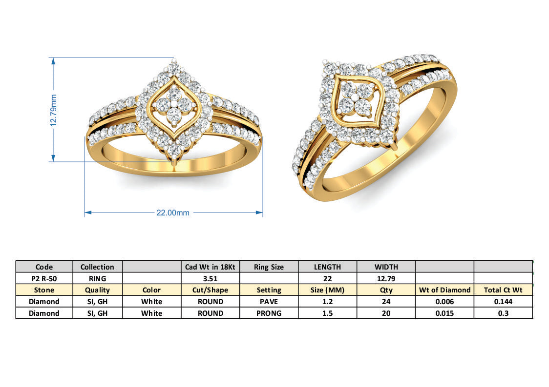 3D Jewelry Files Ring Model 3DM P2 R-50