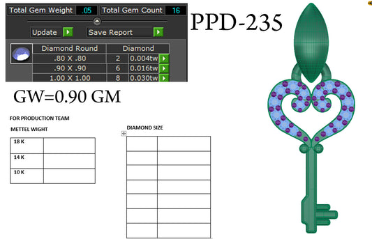 3D Jewelry Files Pendant Model 3DM STL PPD-235-DIA