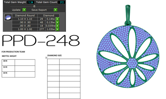 3D Jewelry Files Pendant Model 3DM STL PPD-248-DIA