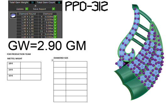 3D Jewelry Files Pendant Model 3DM STL PPD-312 DIA