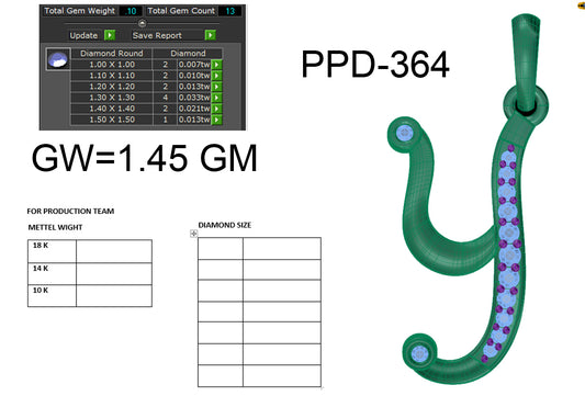 3D Jewelry Files Pendant Model 3DM STL PPD-364 DIA