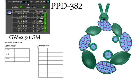 3D Jewelry Files Pendant Model 3DM STL PPD-382-DIA