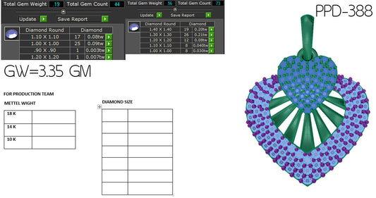 3D Jewelry Files Pendant Model 3DM STL PPD-388 DIA