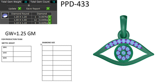 3D Jewelry Files Pendant Model 3DM STL PPD-433 DIA