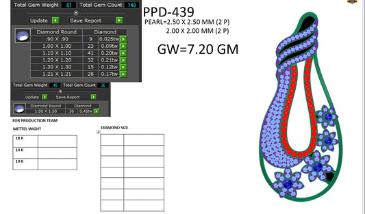 3D Jewelry Files Pendant Model 3DM STL PPD-439-DIA
