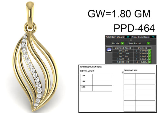 3D Jewelry Files Pendant Model 3DM STL PPD-464 DIA