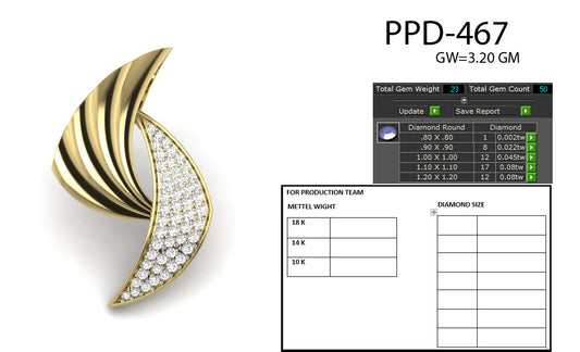 3D Jewelry Files Pendant Model 3DM STL PPD-467-DIA