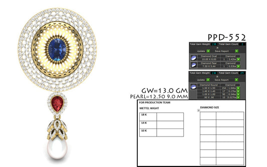 3D Jewelry Files Pendant Model 3DM STL PPD-552-DIA