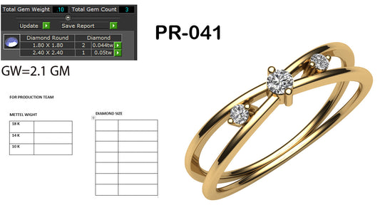 3D Jewelry Files Ring Model 3DM STL PR-041 DIA