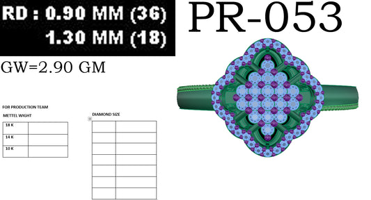 3D Jewelry Files Ring Model 3DM STL PR-053-DIA