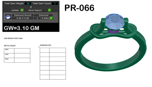 3D Jewelry Files Ring Model 3DM STL PR-066-DIA