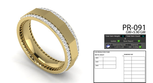 3D Jewelry Files Ring Model 3DM STL PR-091-DIA