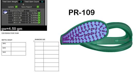 3D Jewelry Files Ring Model 3DM STL PR-109 DIA