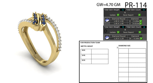 3D Jewelry Files Ring Model 3DM STL PR-114-DIA