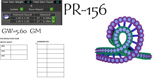 3D Jewelry Files Ring Model 3DM STL PR-156-DIA