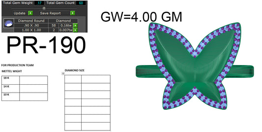 3D Jewelry Files Ring Model 3DM STL PR-190-DIA