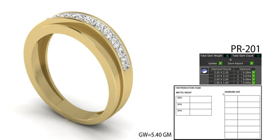 3D Jewelry Files Ring Model 3DM STL PR-201-DIA