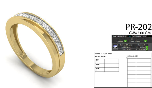 3D Jewelry Files Ring Model 3DM STL PR-202-DIA