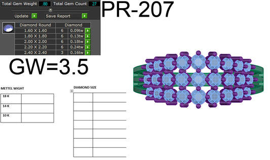 3D Jewelry Files Ring Model 3DM STL PR-207 DIA