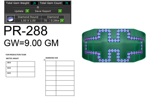 3D Jewelry Files Ring Model 3DM STL PR-288-DIA
