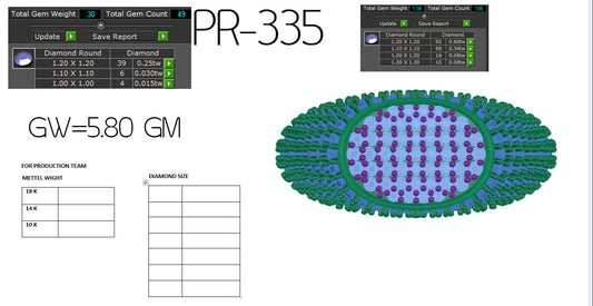 3D Jewelry Files Ring Model 3DM STL PR-335 DIA