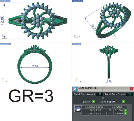 3D Jewelry Files Ring Model STL R-4114