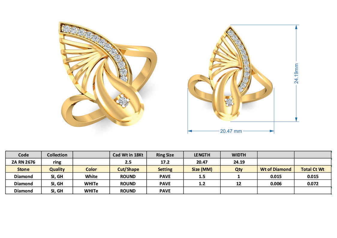 3D Jewelry Files Ring Model 3DM ZA RN 2676