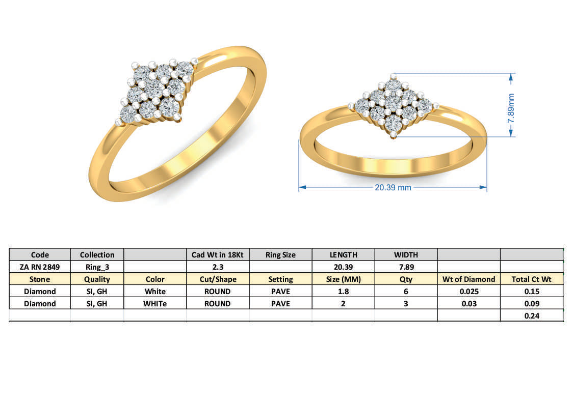 3D Jewelry Files Ring Model 3DM ZA RN 2849